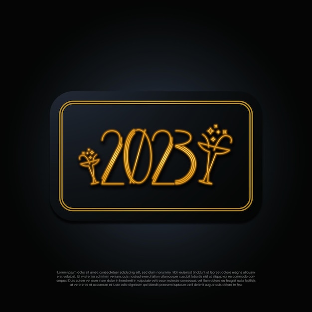 2023 年新年を祝うテンプレート デザイン