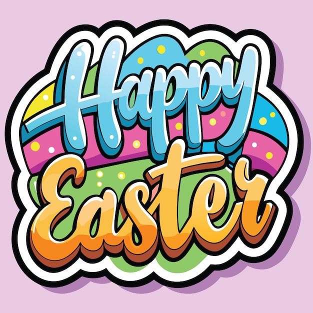 Vector celebrate spring happy easter sticker