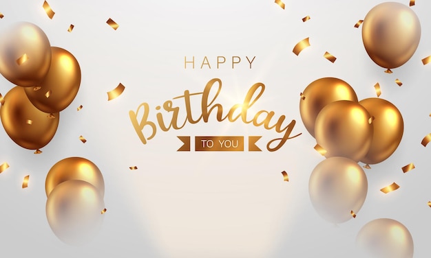 Vector celebrate your birthday background with beautiful balloons vector illustration