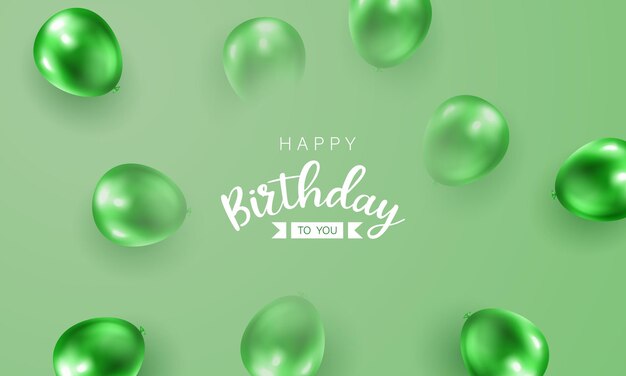 Празднуйте свой день рождения на фоне красивых воздушных шаров векторной иллюстрации