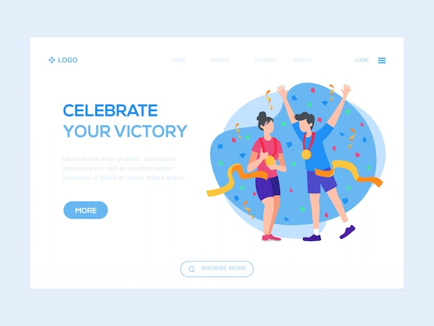 Vector celebrate your victory web illustration