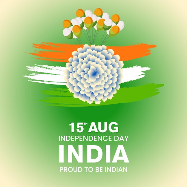 Celebrating 15 august happy independence day banner design