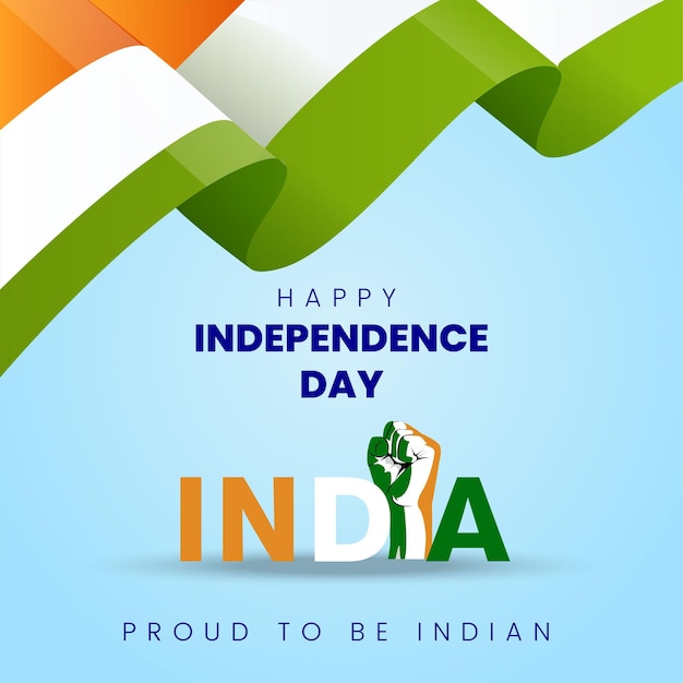 Celebrating 15 august happy independence day banner design