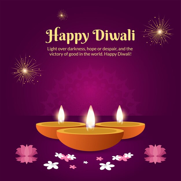 Celebrating happy Diwali Indian festival banner design template