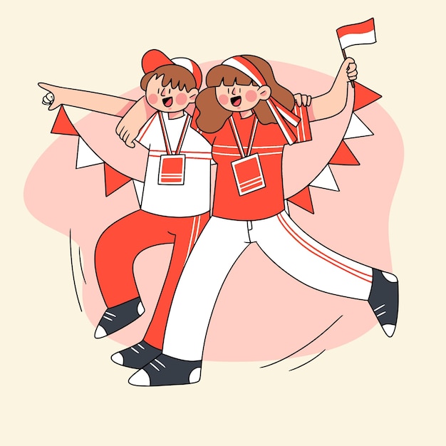 Celebrating Indonesia Independence Day Character Illustration Vector Asset 4