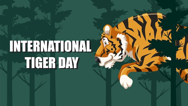 Vector celebrating international tiger day