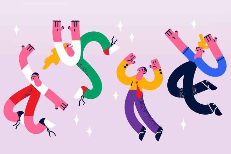 Vector celebrating positive emotion success concept