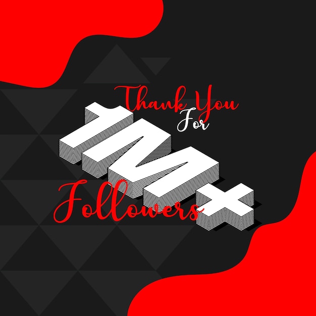 celebrating post thanking 1 million followers on social digital platform