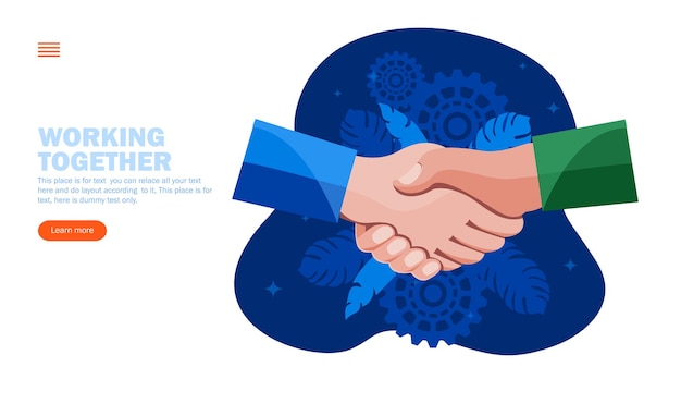 Celebrating teamwork and processes with joining hands concept vector illustration