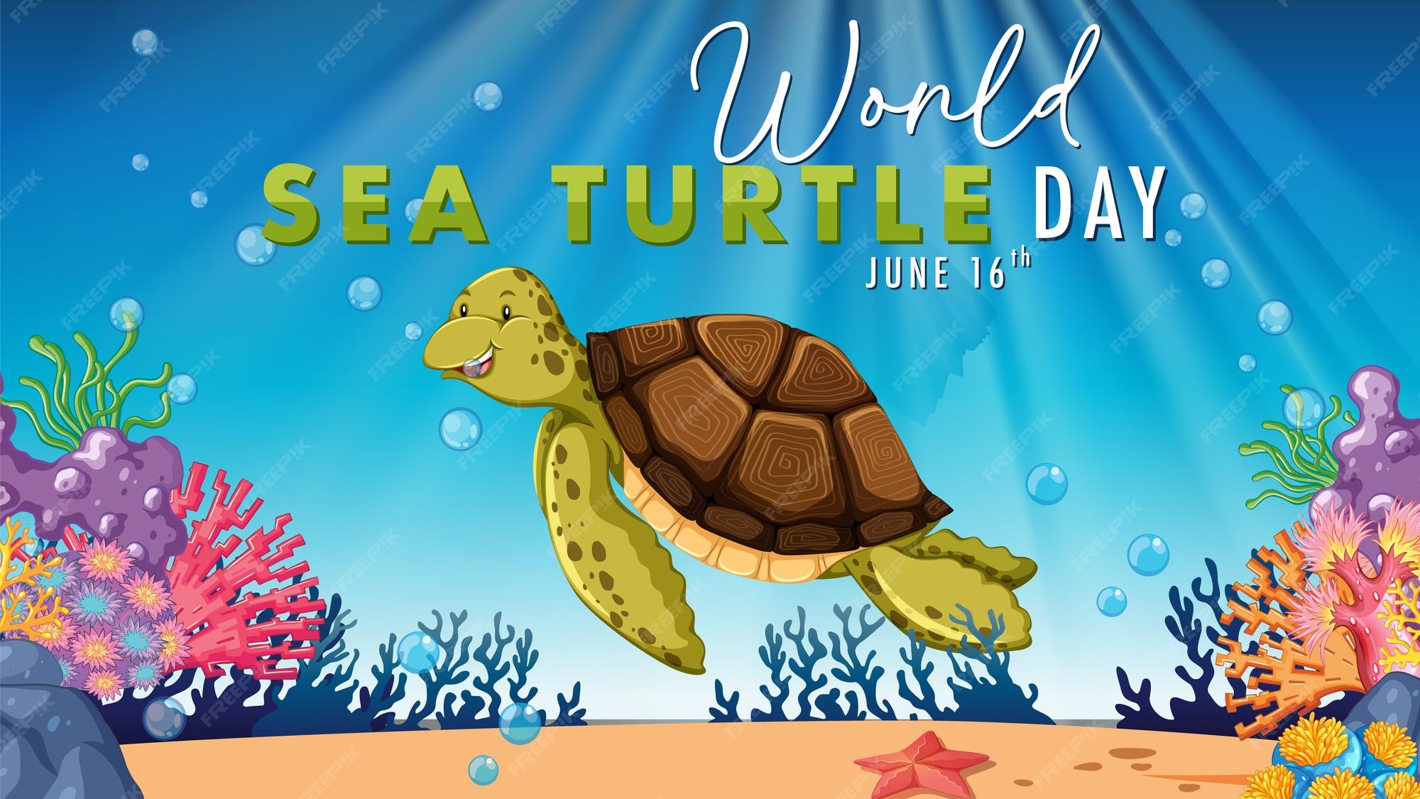 Premium Vector | Celebrating world sea turtle day illustration
