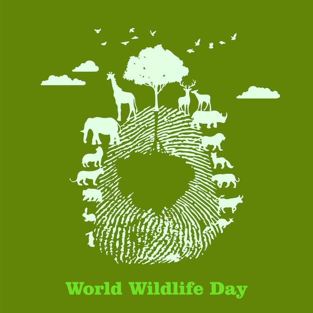 Vector celebrating world wildlife day vector