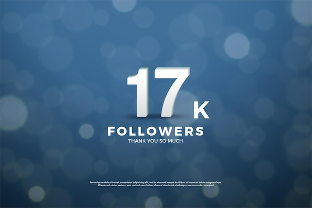 Celebration of 17k followers with standing figure illustration.