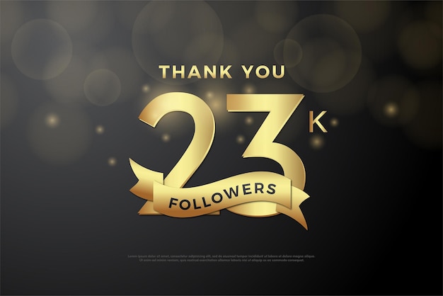 Celebration of 23k followers with classic numbers.