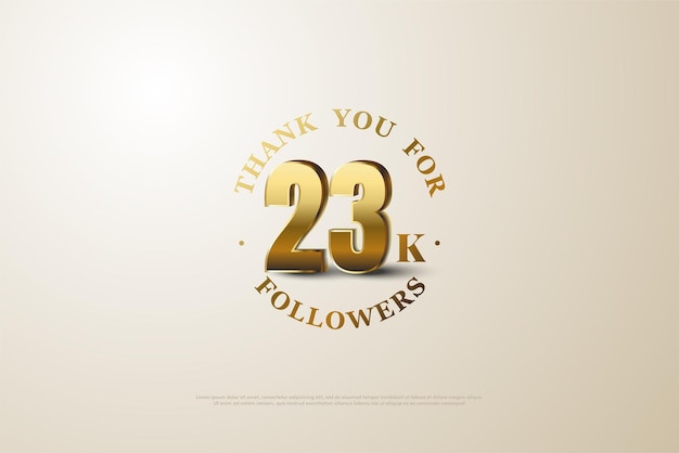 Celebrazione di 23.000 follower sui media online.