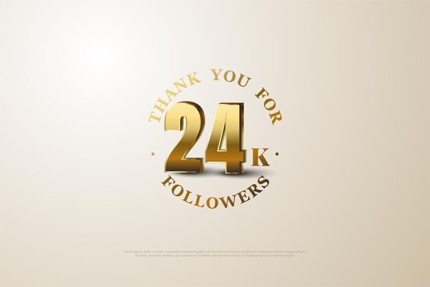 celebration of 24k followers with realistic numbers illustration.