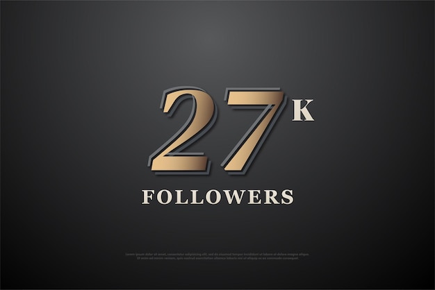 Celebration 27 k followers double and truncated number illustration