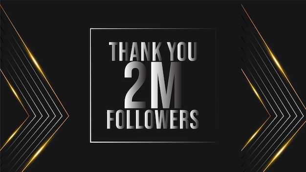 celebration 2m subscribers template for social media. 2m followers thank you