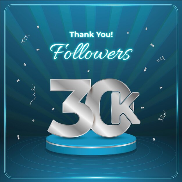 Celebration 30k followers social media post template