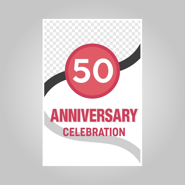 Celebration of 50th years anniversary vector invitation card template .