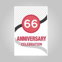 Vector celebration of 66th years anniversary vector invitation card template .