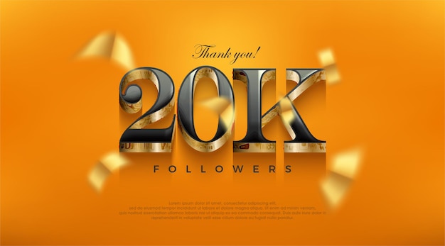 Celebration of achieving 20K followers posters banners social media post design vector premium backgrounds