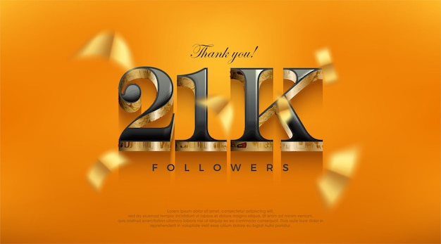 Celebration of achieving 21k followers posters banners social media post design vector premium backgrounds