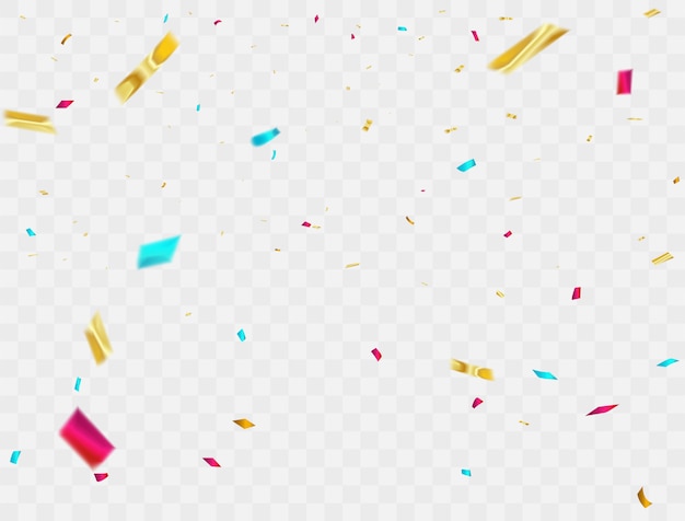 Confetti di sfondo di celebrazione nastri colorati. biglietto di auguri di lusso ricco.