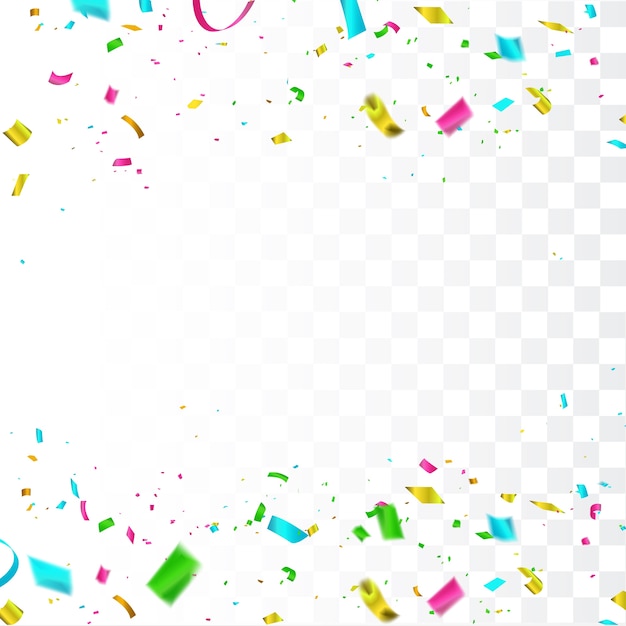 Celebration background confetti Colorful ribbons.