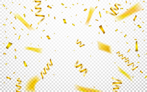 紙吹雪とゴールドのリボンでお祝いの背景テンプレート。
