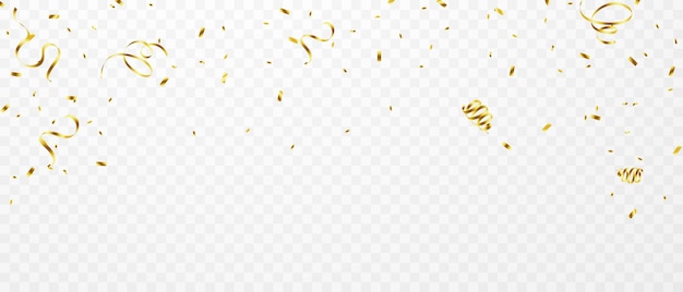 Celebration background template with confetti and gold ribbons. luxury greeting rich card.