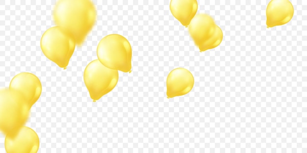 Celebration background with 3d yellow balloon festival vector illustration design