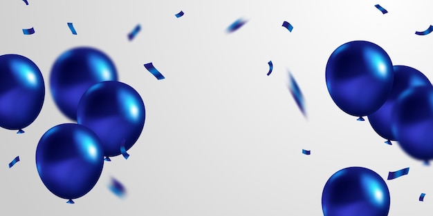 Vector celebration background with beautifully arranged blue balloons 3dvector illustration design