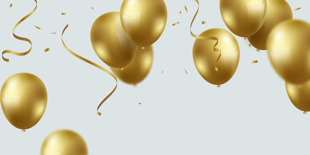 Праздничный фон с золотыми шарами для векторной иллюстрации вечеринки