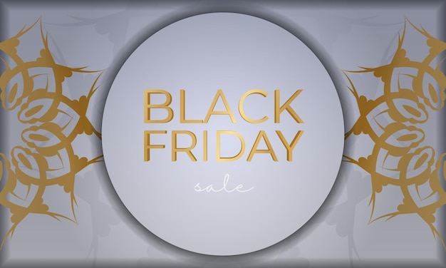 Celebration Baner Black Friday in beige color with vintage ornament