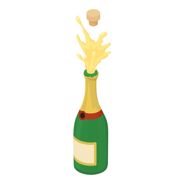 Vector celebration champagne icon isometric of celebration champagne vector icon for web design isolated on white background