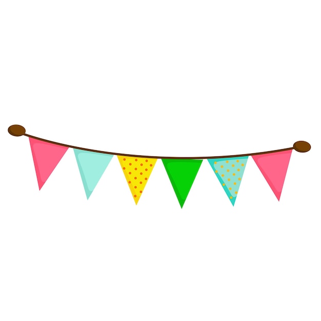 Celebration Colorful Flag for party Vector Clipart