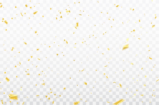 Coriandoli di celebrazione e nastri d'oro.