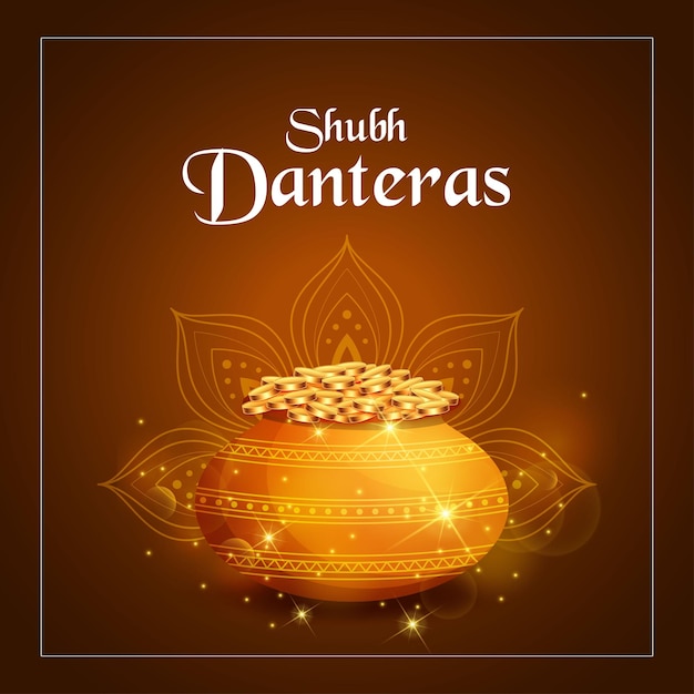 Vector celebration of  dhanteras golden coins with background design