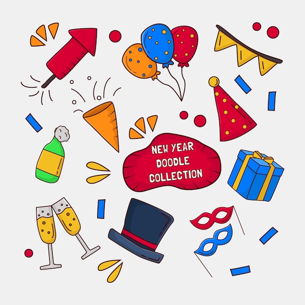 Celebrazione doodle set vettoriale illustrazione flat design