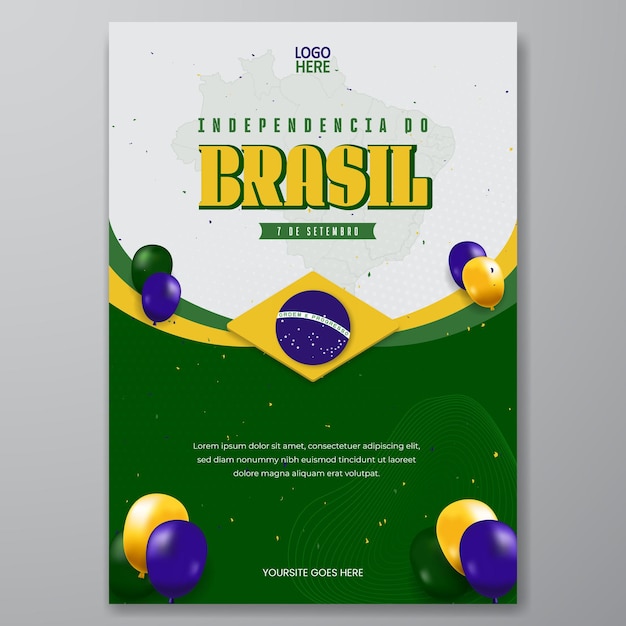 Celebration flyer of Brazil Independence Day September 7th Independencia do Brasil 7 de Setembro