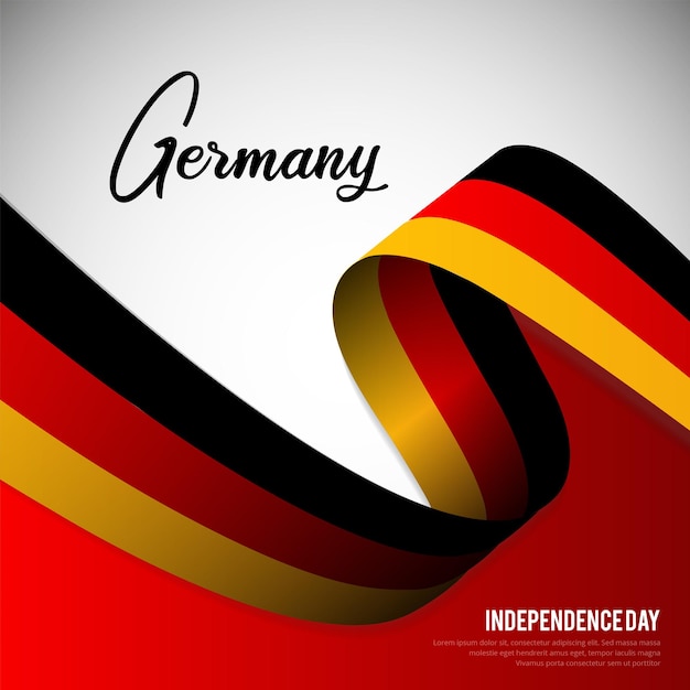 Celebration German Independence day design background with wavy flag vector. German Unity day design