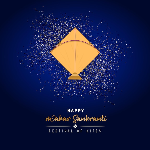 Vettore celebrazione happy makar sankranti gold post sui social media