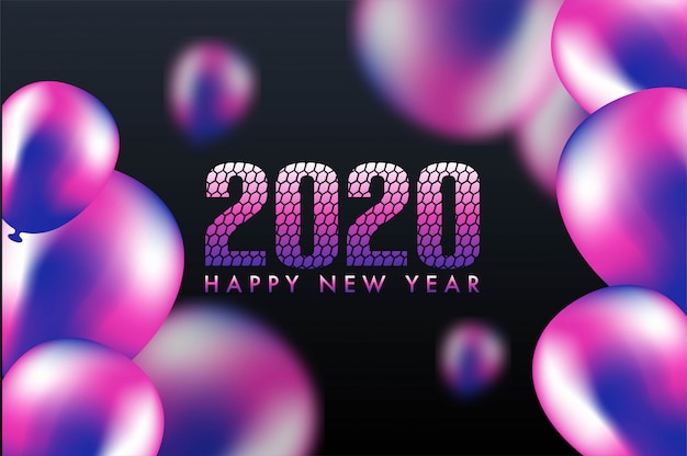 Celebrazione felice anno nuovo 2020 sfondo vettoriale.