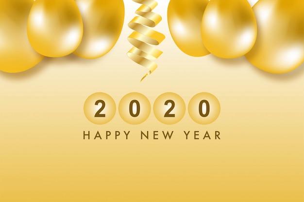 Celebrazione felice anno nuovo 2020 sfondo vettoriale.