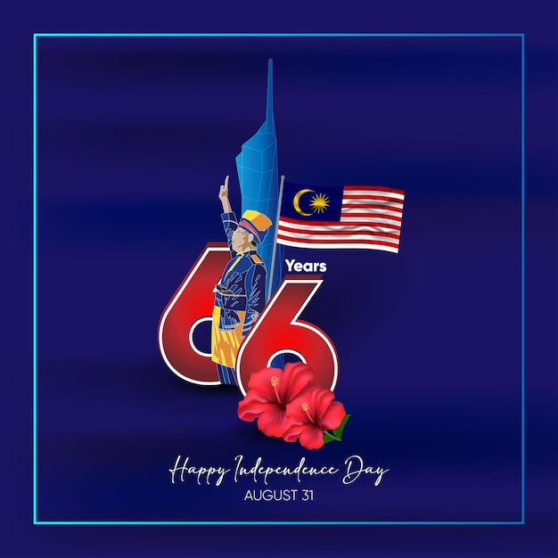 マレーシア独立記念日のお祝いポスター