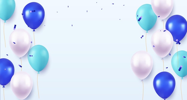 Celebration party banner with color balloons background