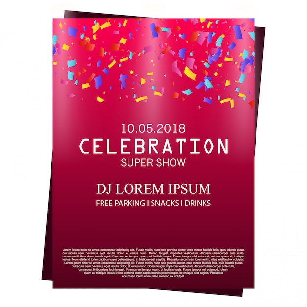 Vector celebration party poster template