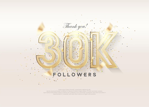 Vector celebration of reaching 30k followers with premium luxury design
