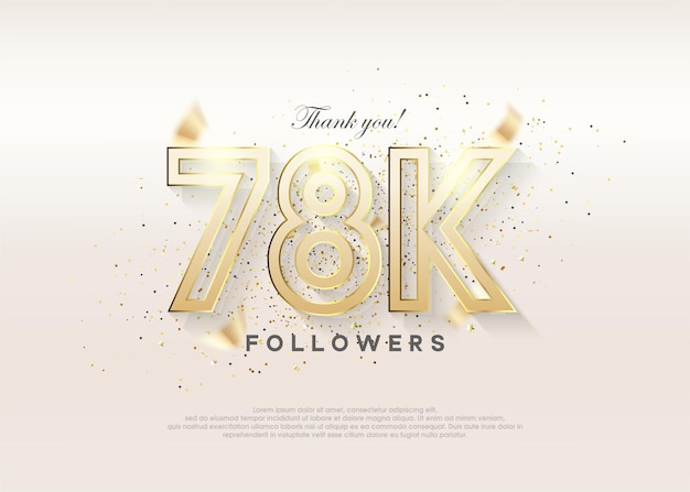 Vector celebration of reaching 78k followers with premium luxury design