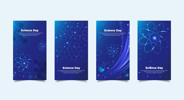 Raccolta di storie di design per la giornata della scienza di celebrazione